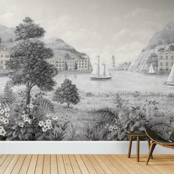 Safe Harbor Grey Wall Mural