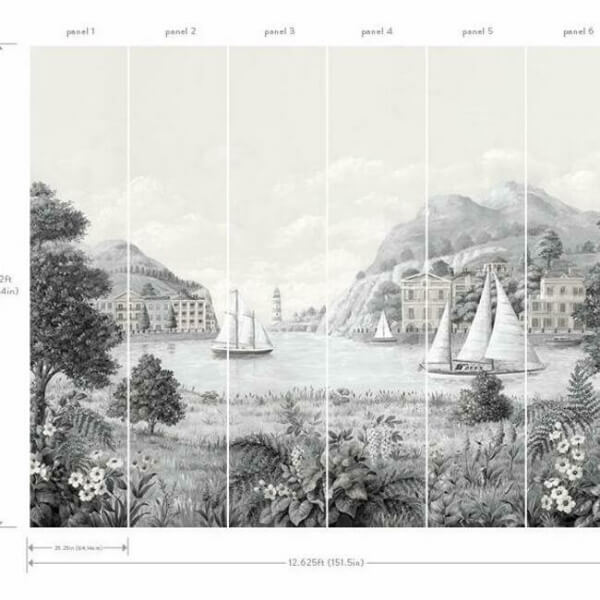 Safe Harbor Grey Wall Mural