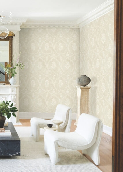 Royal Damask Beige Wallpaper