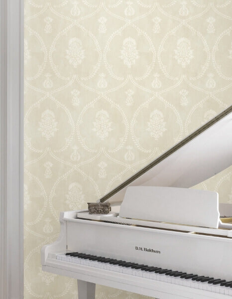 Royal Damask Beige Wallpaper