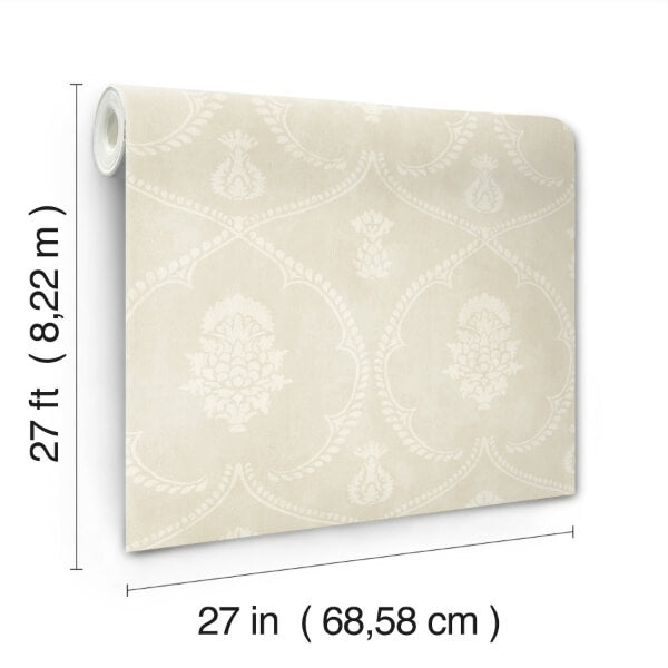 Royal Damask Beige Wallpaper