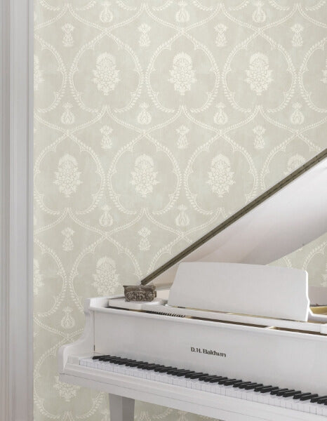 Royal Damask Soft Grey Wallpaper
