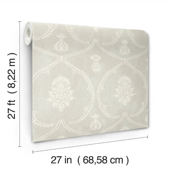 Royal Damask Soft Grey Wallpaper