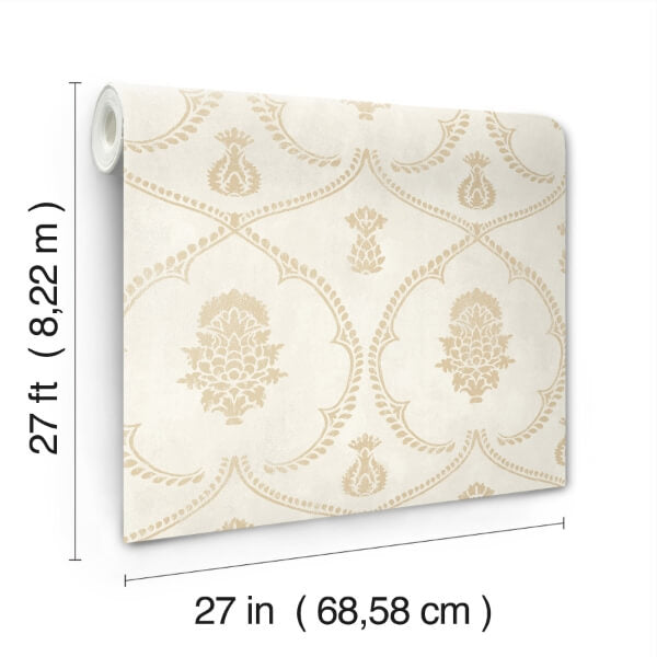 Royal Damask Soft Gold Wallpaper