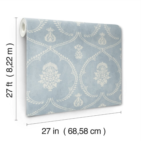 Royal Damask Blue Wallpaper