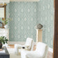 Royal Damask Jade Wallpaper