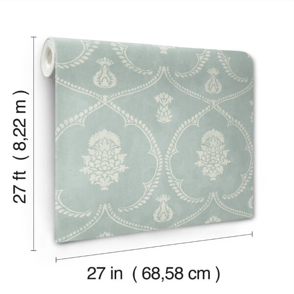 Royal Damask Jade Wallpaper