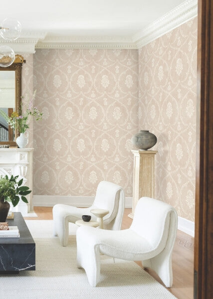 Royal Damask Blush Wallpaper