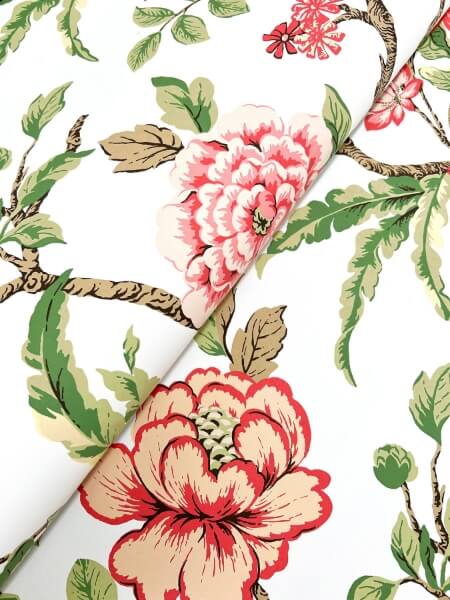 Courtyard Botanical Rose Wallpaper