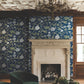 Courtyard Botanical Navy Wallpaper