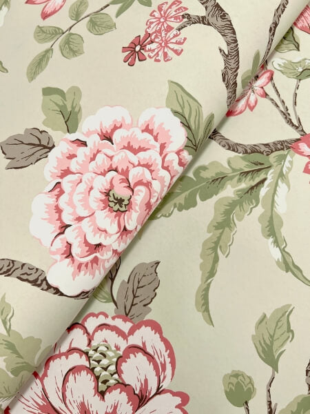 Courtyard Botanical Pink Wallpaper