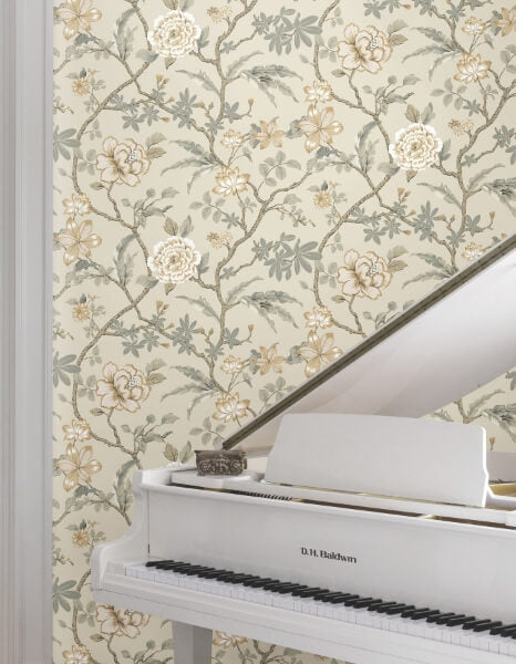 Courtyard Botanical Neutral Wallpaper