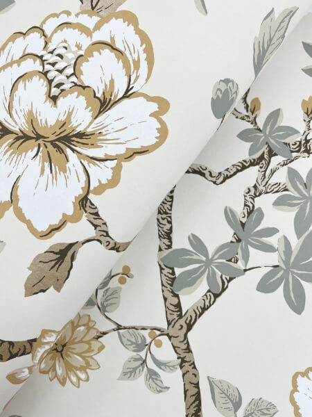 Courtyard Botanical Neutral Wallpaper
