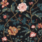 Courtyard Botanical Scarlet Wallpaper