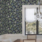 Peacock Estate Navy Wallpaper