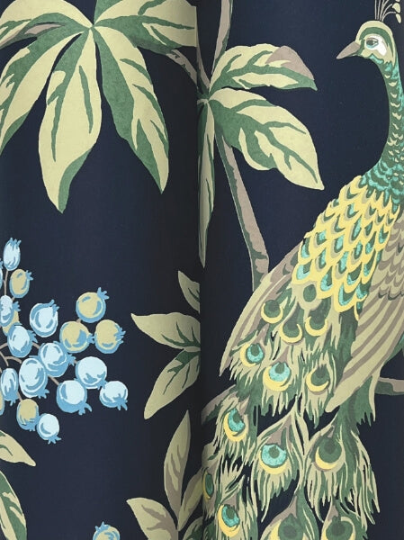 Peacock Estate Navy Wallpaper