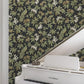 Peacock Estate Black Wallpaper