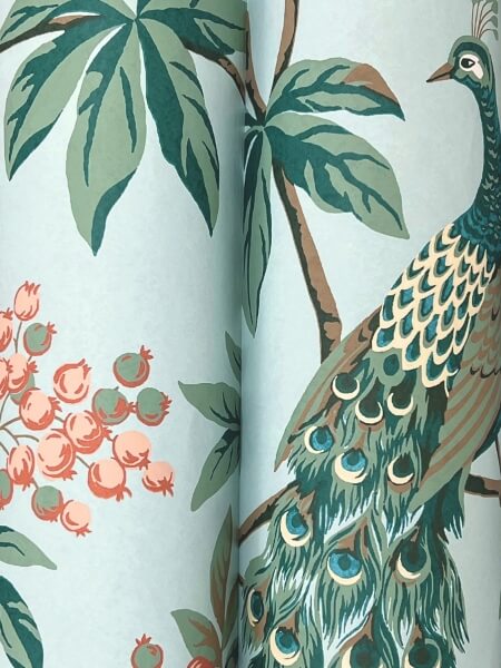 Peacock Estate Blue Wallpaper