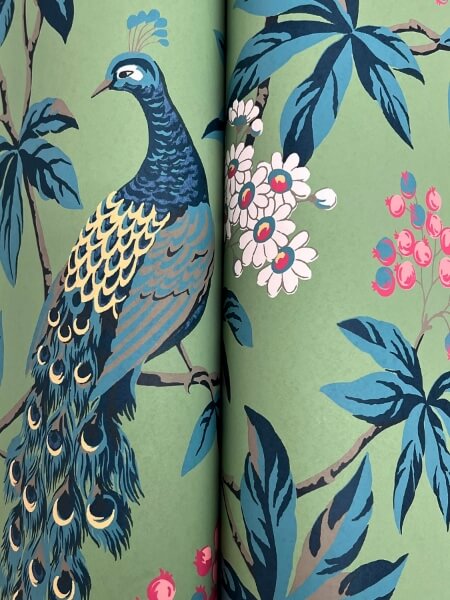Peacock Estate Green Wallpaper