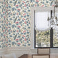 Peacock Estate White Wallpaper