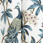 Peacock Estate White Wallpaper