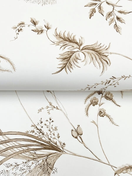 Floral Lace Taupe Wallpaper
