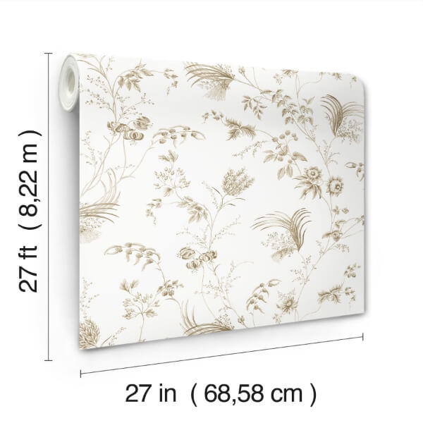 Floral Lace Taupe Wallpaper