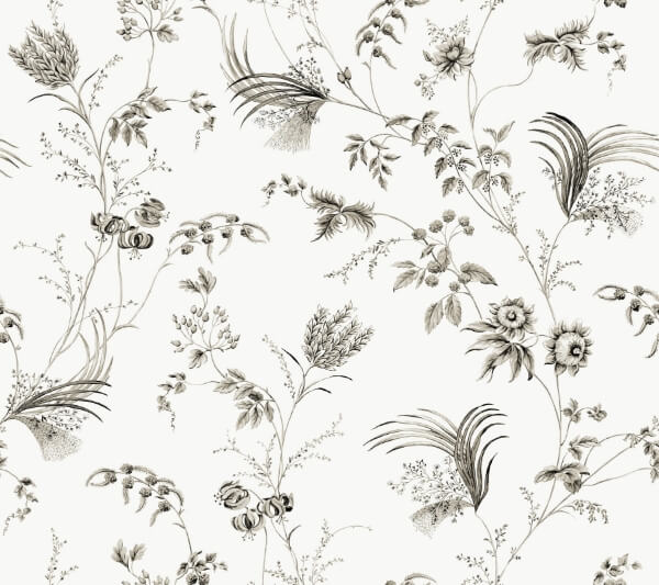 Floral Lace Black Wallpaper