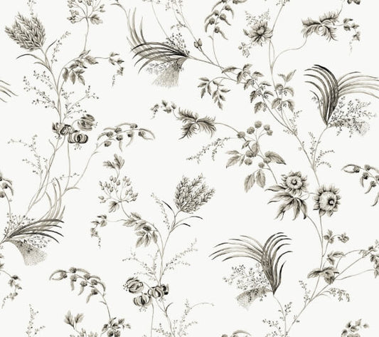 Floral Lace Black Wallpaper