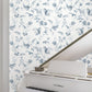 Floral Lace Navy Wallpaper