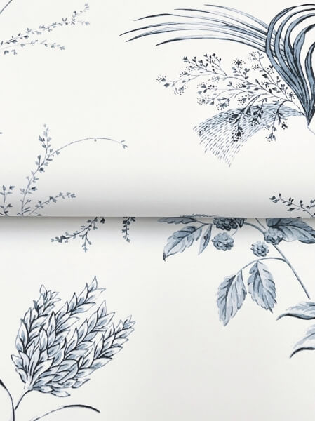 Floral Lace Navy Wallpaper