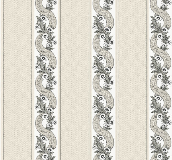 Abbey's Garland Black & White Wallpaper