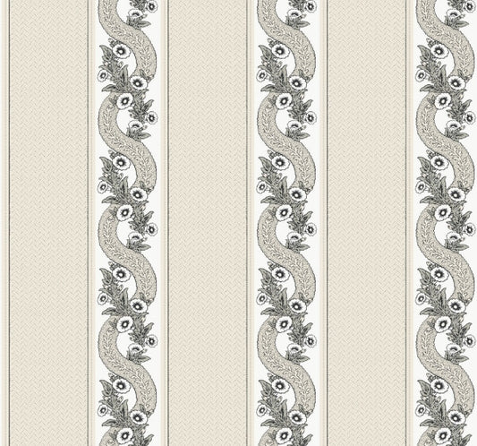 Abbey's Garland Black & White Wallpaper