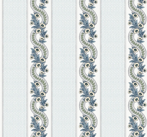 Abbey's Garland Aqua Wallpaper