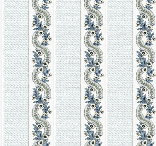 Abbey's Garland Aqua Wallpaper