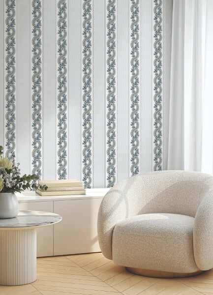 Abbey's Garland Aqua Wallpaper