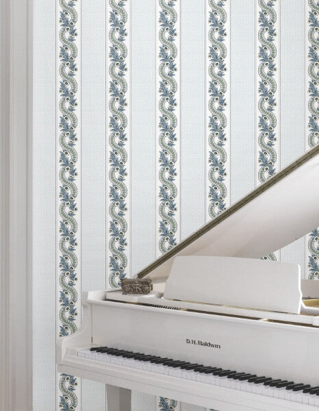 Abbey's Garland Aqua Wallpaper