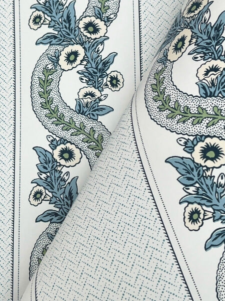Abbey's Garland Aqua Wallpaper
