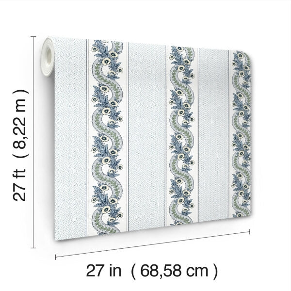 Abbey's Garland Aqua Wallpaper
