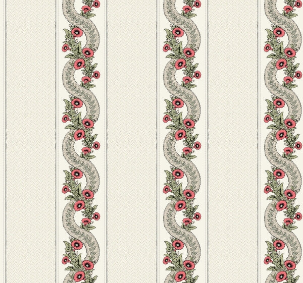 Abbey's Garland Red & Green Wallpaper