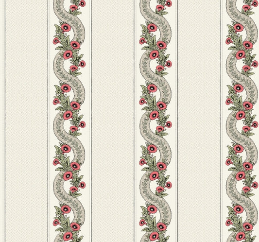 Abbey's Garland Red & Green Wallpaper