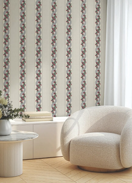 Abbey's Garland Ruby Wallpaper