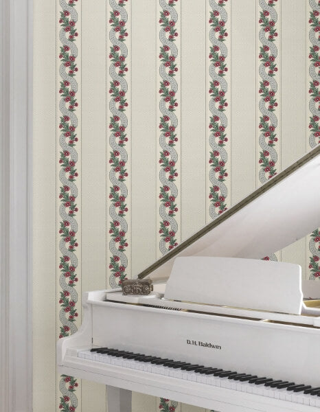 Abbey's Garland Ruby Wallpaper