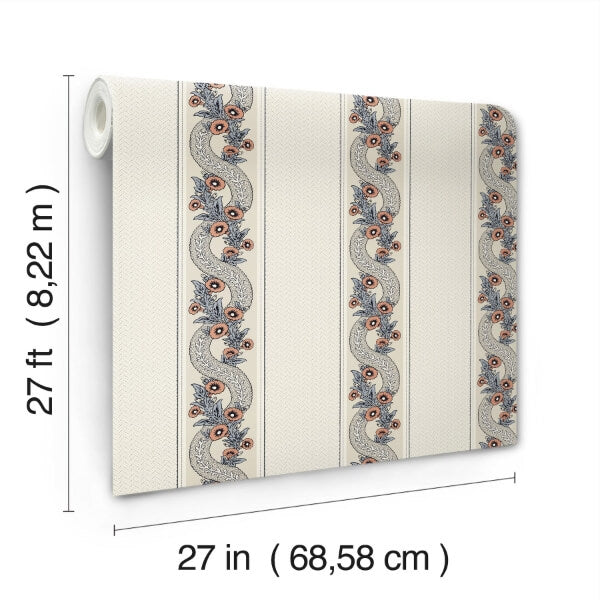 Abbey's Garland Coral Wallpaper