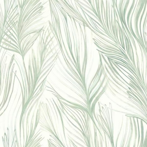 Peaceful Plume Light Blue Wallpaper