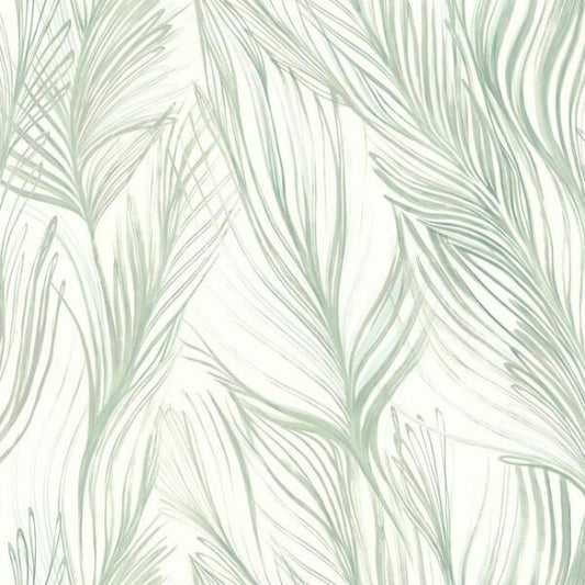 Peaceful Plume Light Blue Wallpaper