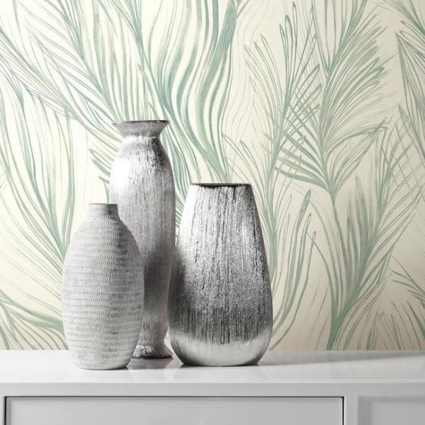 Peaceful Plume Light Blue Wallpaper