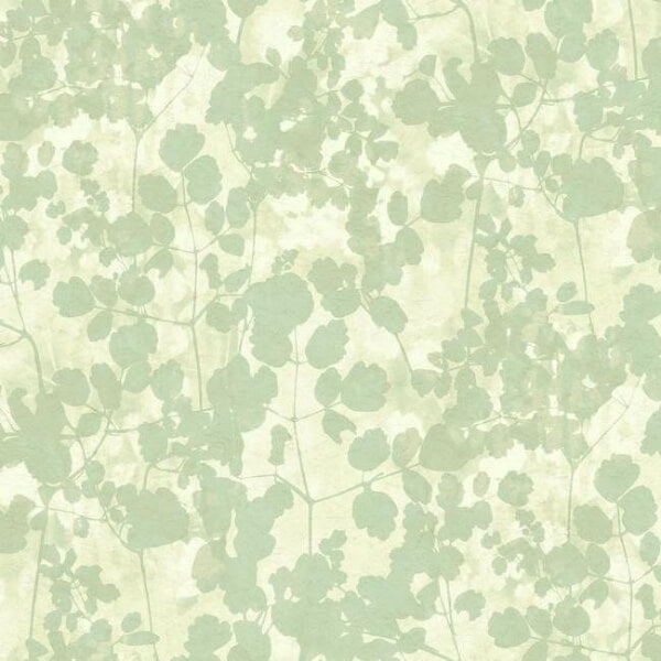 Pressed Leaves Green Wallpaper