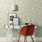 Pressed Leaves Green Wallpaper