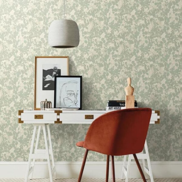 Pressed Leaves Green Wallpaper